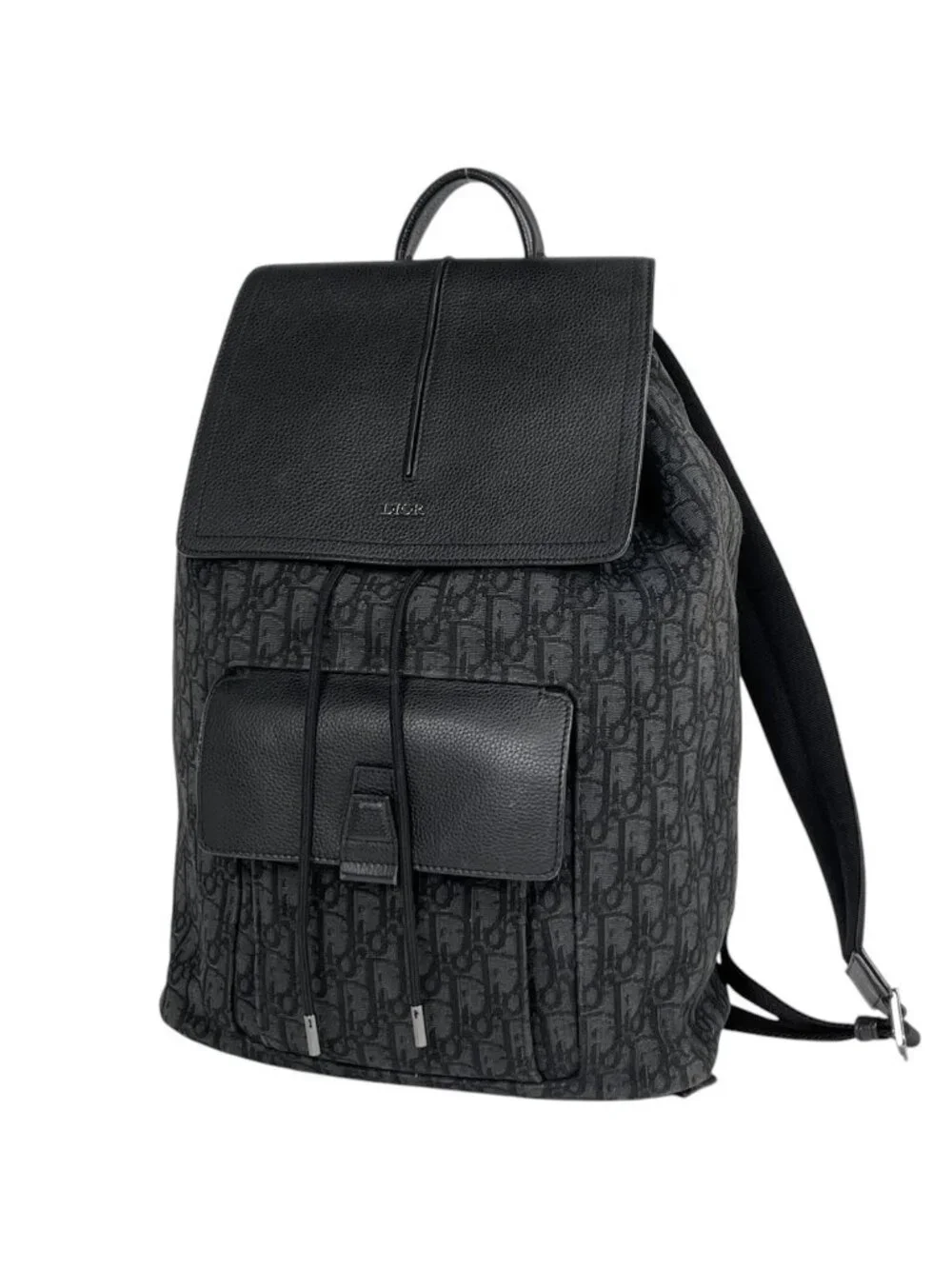 Dior Backpack Oblique Jacquard Trotter Canvas Black